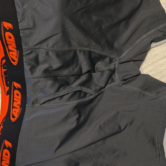 AND1 Men's Light Gray Boxer Briefs with Black and Orange Waistband 5 Pair - Picture 3 of 6